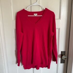 J.Crew pink wool blend v-neck tunic sweater size medium
